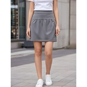 Womens Ann Taylor Loft Wool Blend Grey Skirt Size 0 Lined Pockets Mini